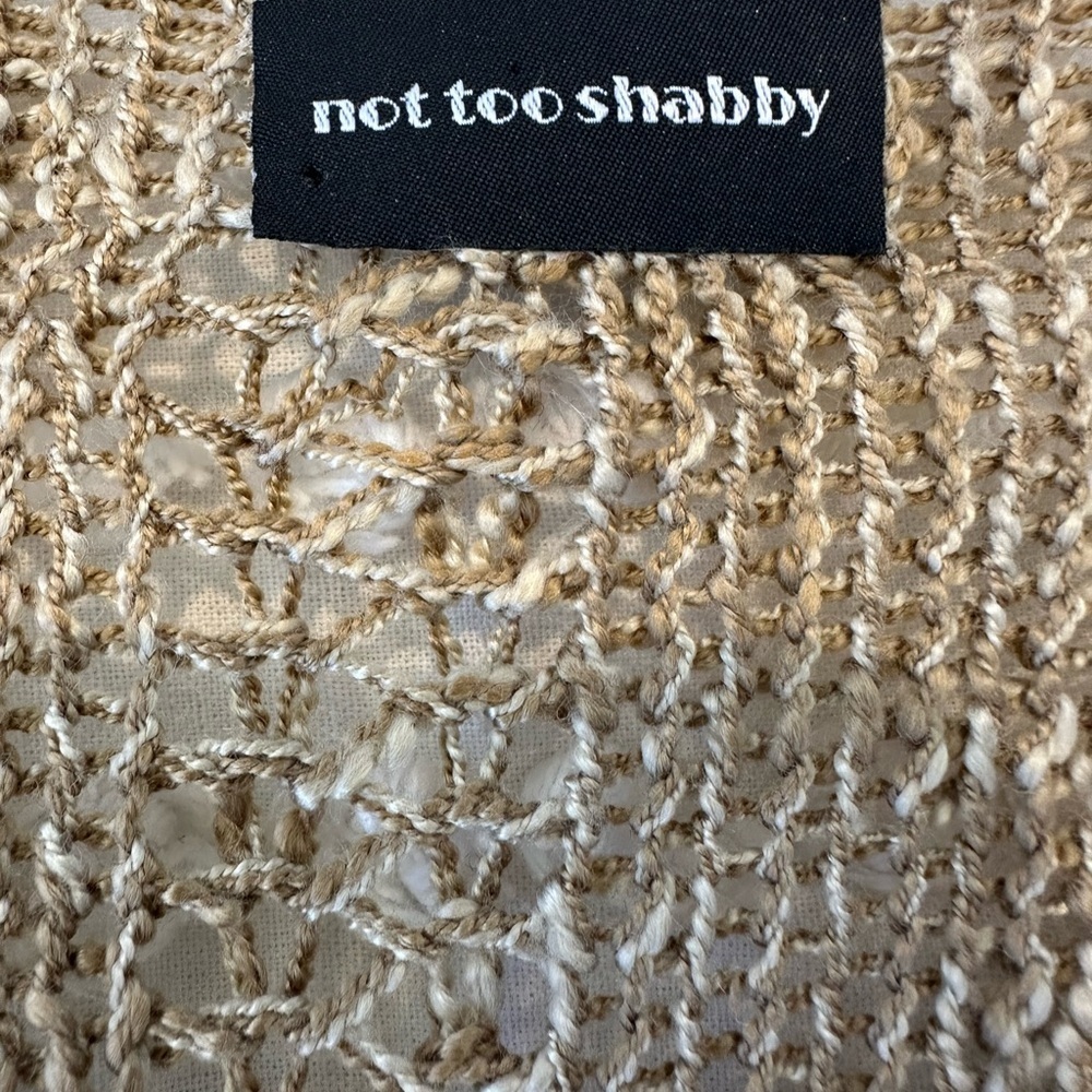 Vintage Y2K Crochet Open Knit Sweater in Tan - Picture 9 of 10